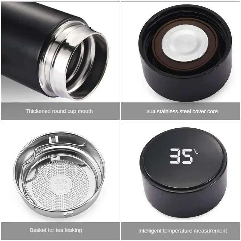 500ml Stainless Steel Thermos Bottle with Digital Temperature Display